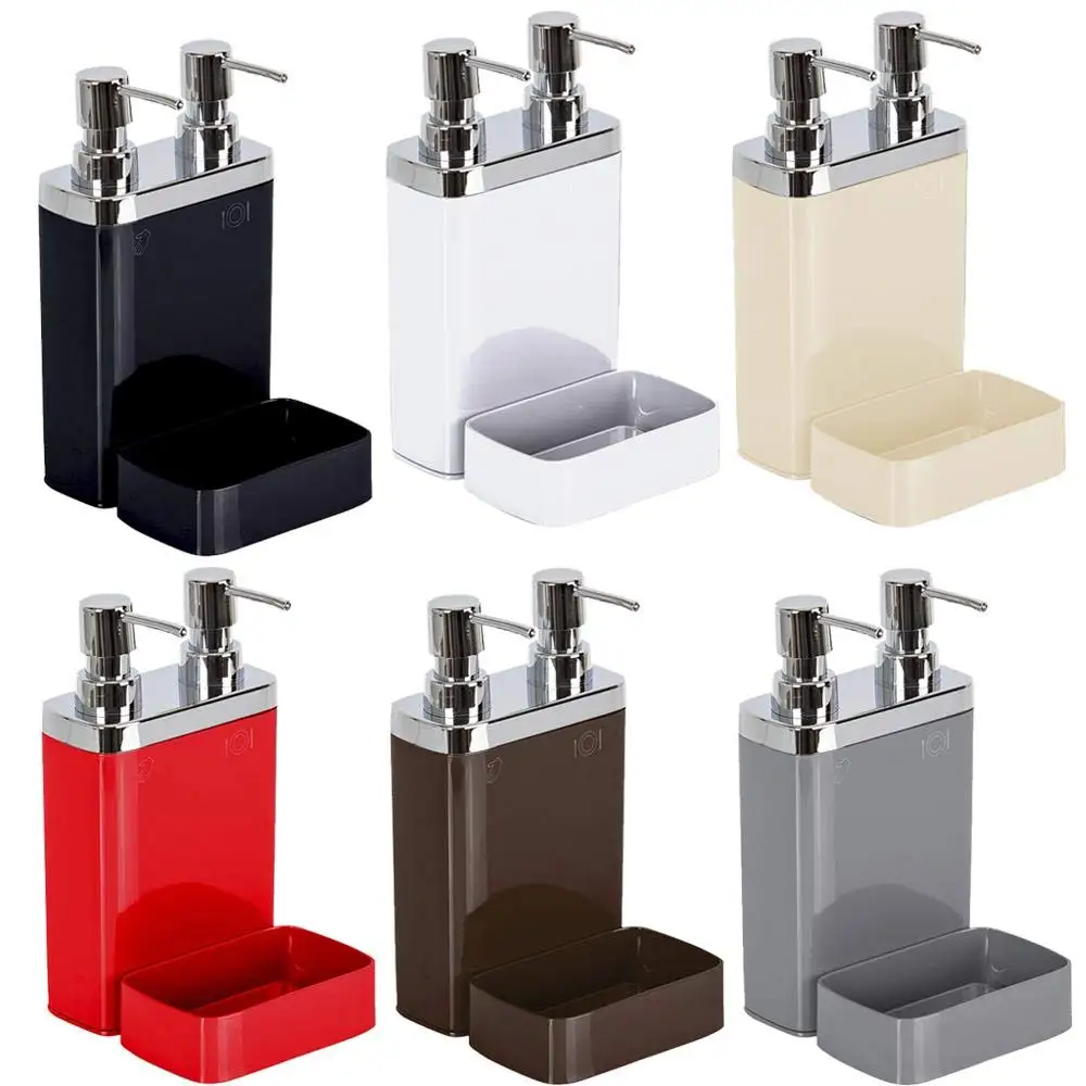 Double Liquid Soap Dispenser With For Kitchen Sponge holder Accessories Washing shampoo dish bathroom jabon syrup zeepdispenser