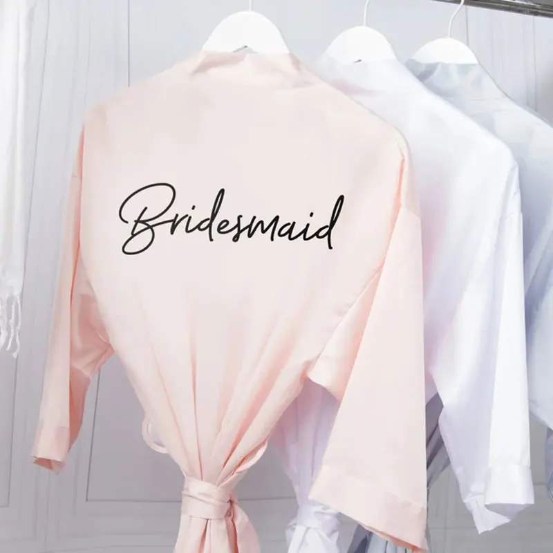 Rose Gold Bridesmaid Robes Cute Bridesmaids Gift Bride Squad Wedding Robes Bridal Party Gown I Do Crew Bride Tribe Dressing Gown