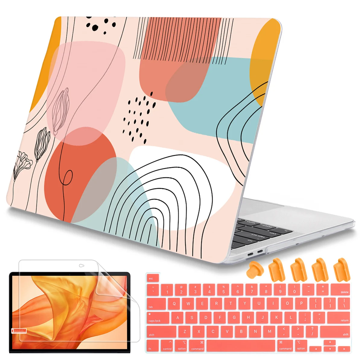 For MacBook Air M1 case 2024 M4 Pro 14 A2779 Air 13 Inch Case A2337 A2179 A2681 M2 Hard Shell Cover Screen Film Pro Retina A1502