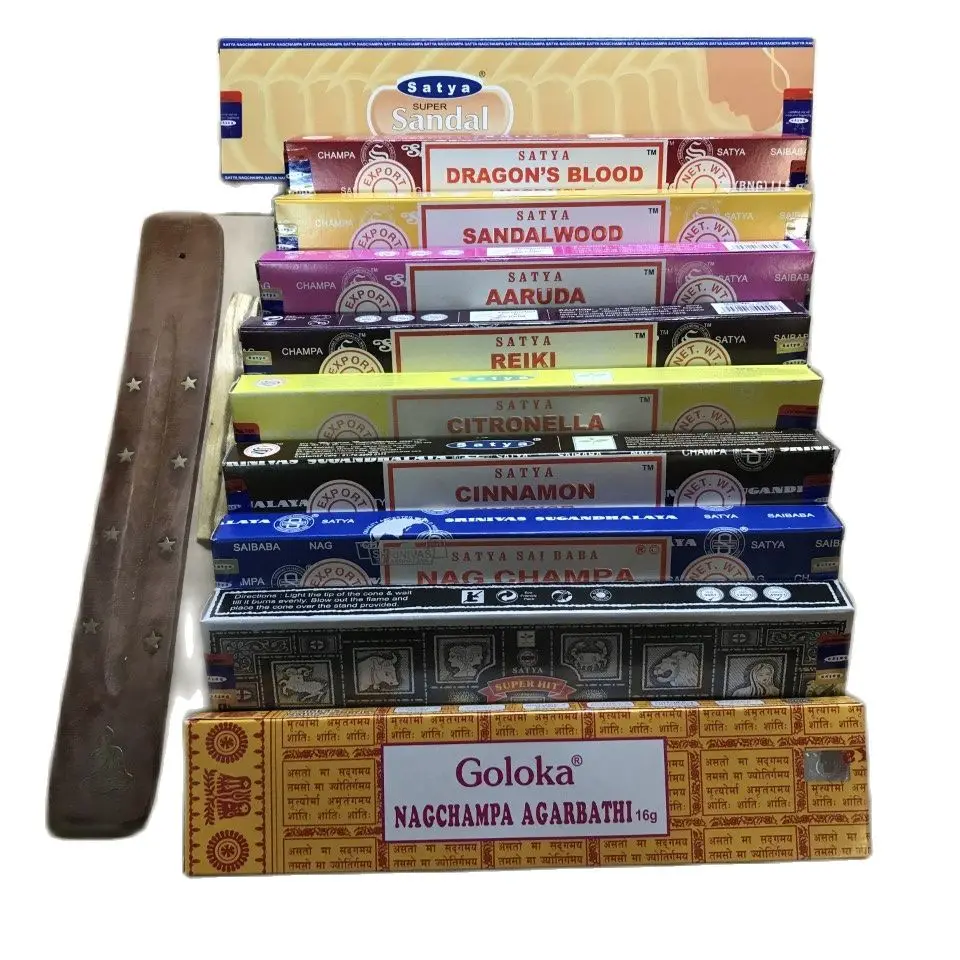 Incense Satya Goloka citronella cinnamon Sandallwood Super Hit Dragon Blood + ( palo santo + tablet) harmonise environments