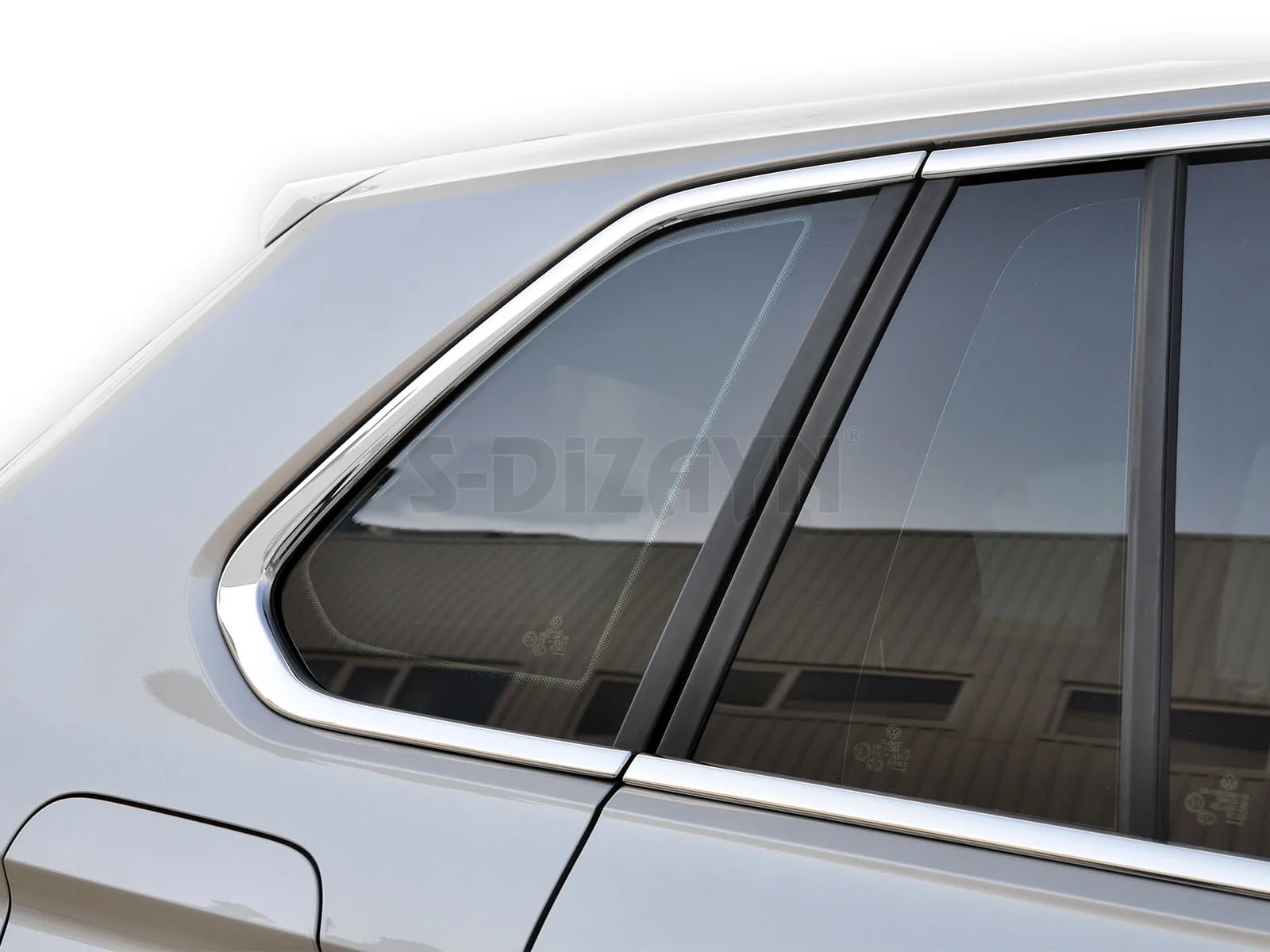 S Dizayn For Volkswagen Tiguan Chrome Window Frame Cover Trim Stainless Steel VW 10 Pc Exterior Car Accessories Part Auto Produc