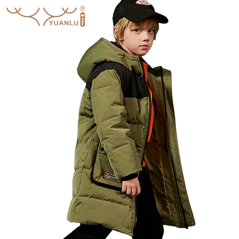 

Russian Warm Down Jacket Windproof Children's Clothing Boys 90% Down Duck Winter Boy Jacket Hooded Coat Parka for Kids