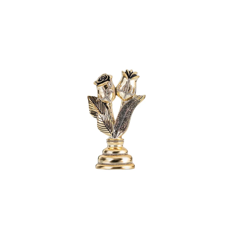 Tulip-rose Trinket Speeches Gold and Silver Home Decor Miniature Ramadan Eid Gift New Home First Quality Polyester Size 15*24 cm