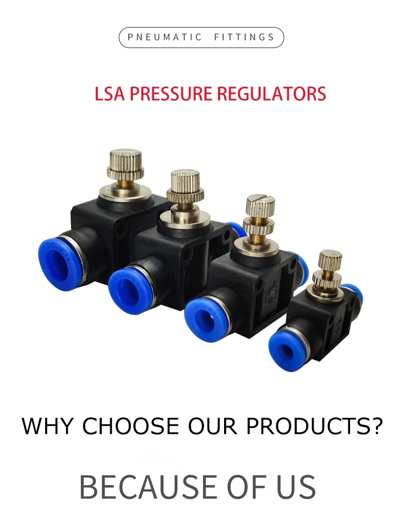 Magnetventil 1PCS A LOT LSA type Pneumatic Fitting 4 6 8 10 12mm Fast connection Air Speed Pressure Regulating Throttle Valve Pneumatik — Detail 1