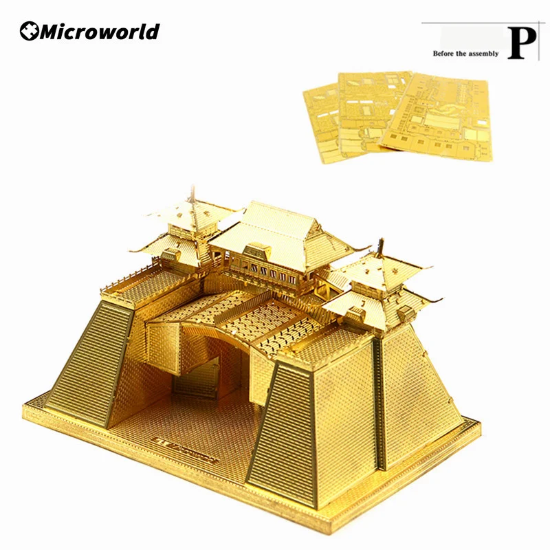 

Microworld 3D Metal Nano Puzzle Yangzhou City Gate Buildings Models Kits DIY Laser Cut Jigsaw Toy Christmas Gifts For Teen Adult