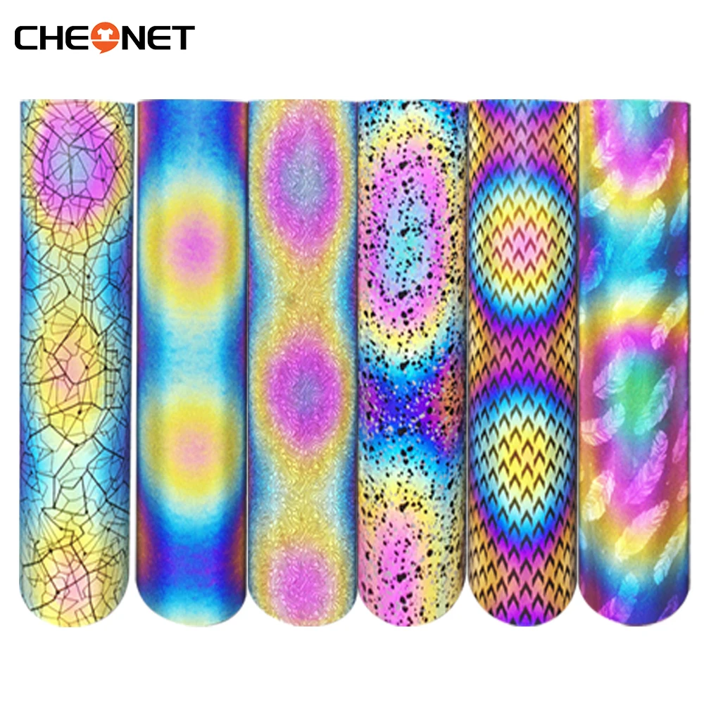 25cmx20cm Reflective Heat Transfer Vinyl Rainbow Reflective HTV Vinyl Sheets ForT-Shirts Clothes Bag Hat