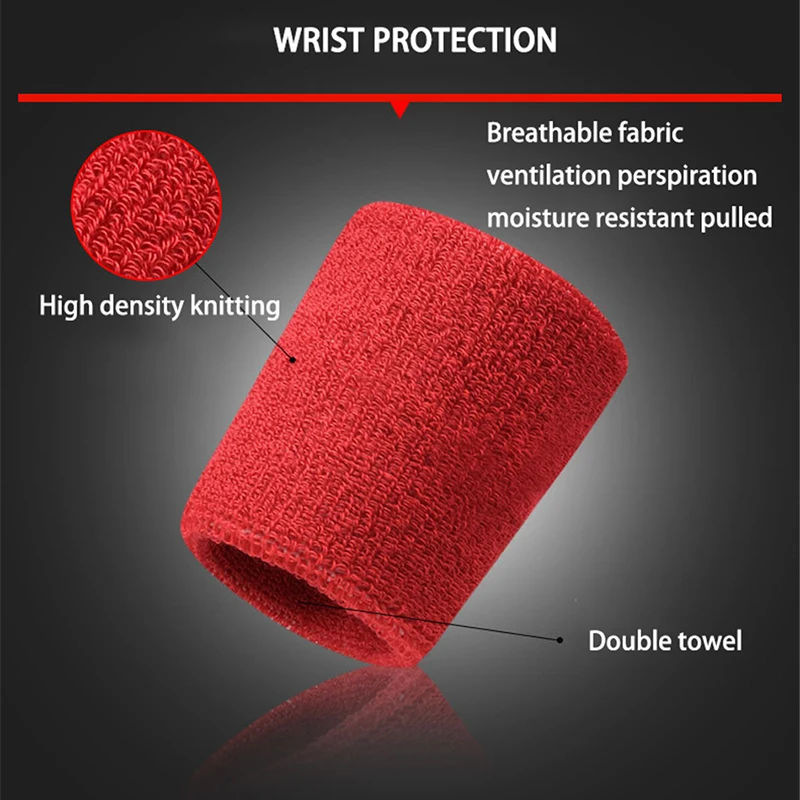 BenKen 1 Pair Sports Towel Wrist Sweatband Support Gym Fitness Wristband Brace Strap for Tennis Basketball Security Protection