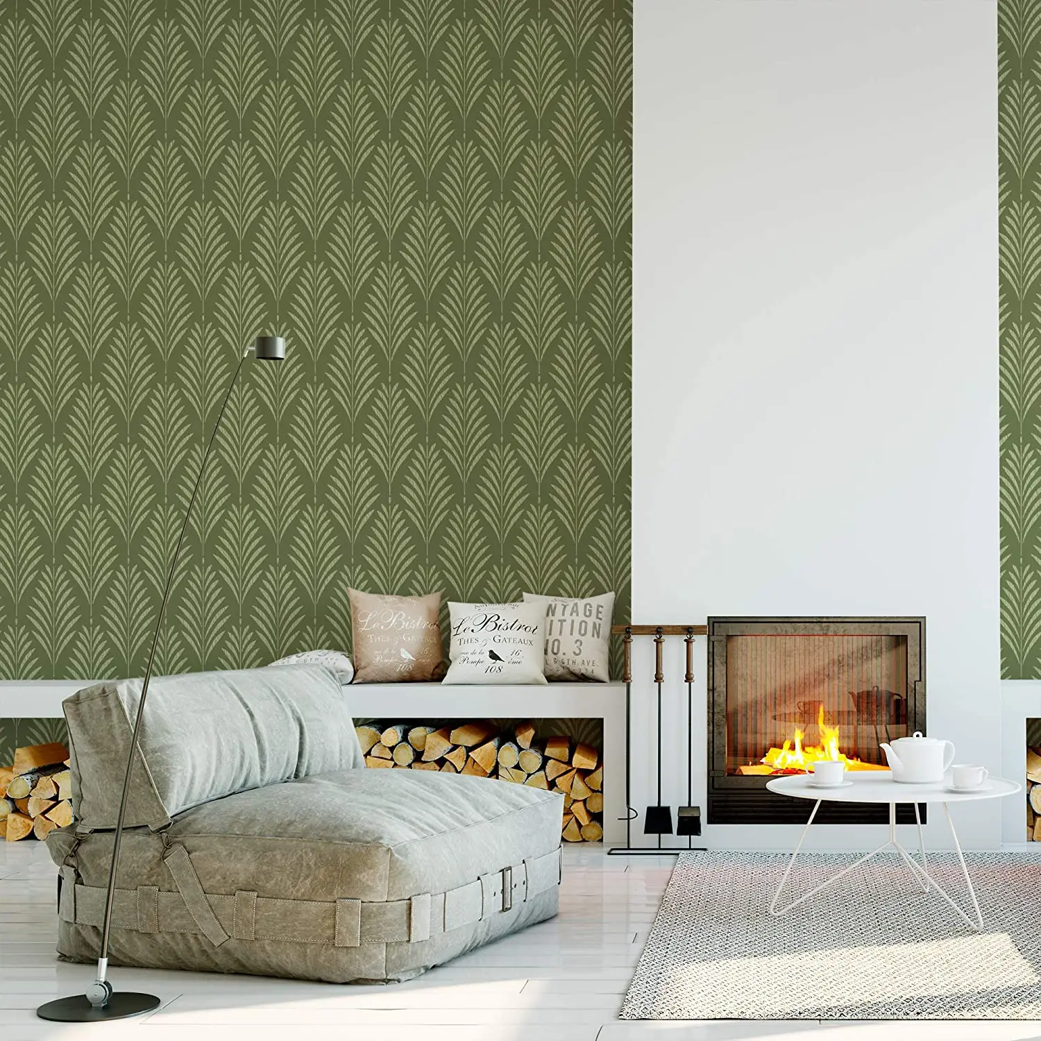 Reusable, Durable, Laser Cut Fern Pattern Wall Stencil Looks Beautiful in Any Interior Design