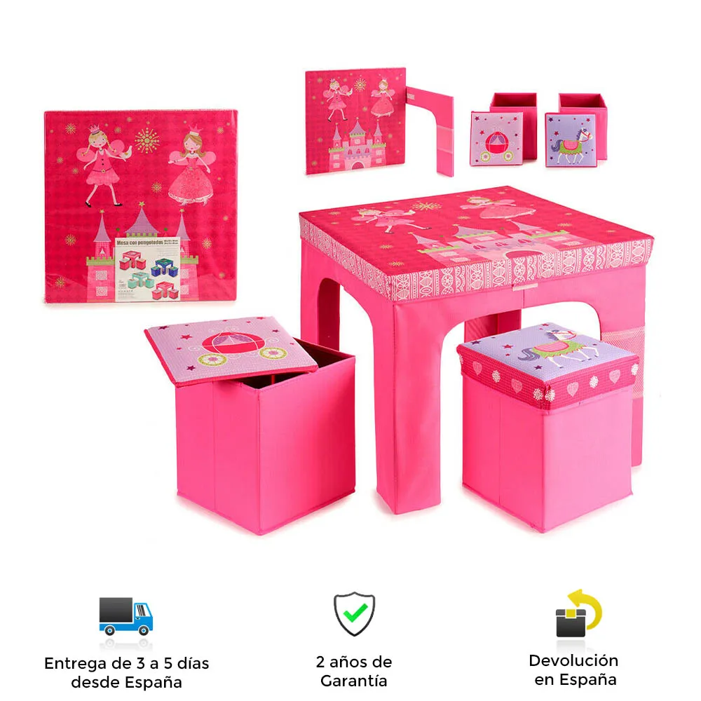 Princess table Set plus storage cubes for children, original, decorative, funny, pongoeverything, encourages creativity, children Table, tables, table