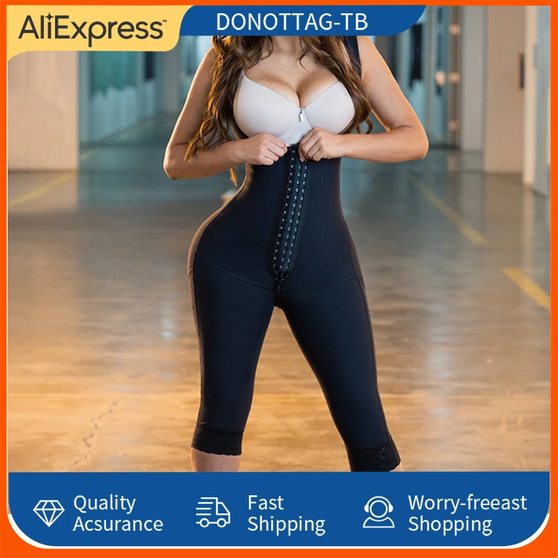 Fajas Body Shape wear Frauen breite Schulter gurte Schritt Reiß verschluss Bodysuit postpartale Gürtel Taille Trainer Korsett корсет bbl