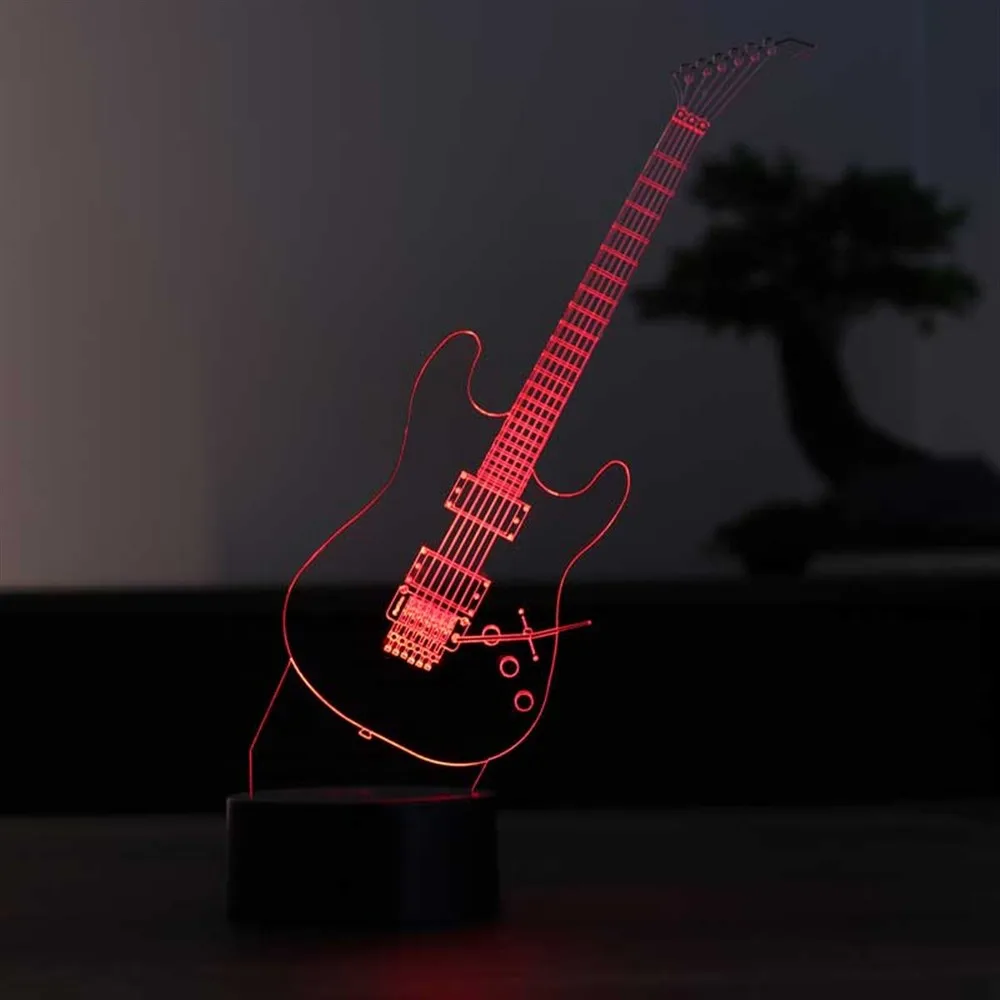 3D Led Nhạc Sĩ Tặng Guitar Acrylic Đèn Bàn 12 Volt Bộ Chuyển Đổi Ánh Sáng Ban Ngày Thiết Kế Đế Gỗ Đặc Biệt Sinh Nhật Hình Valentines Day Pokemon trang Trí Phòng Anime Cưới Người Lạ Điều Đèn Led Trang Trí Đám Cưới Nightlights Phòng Ngủ