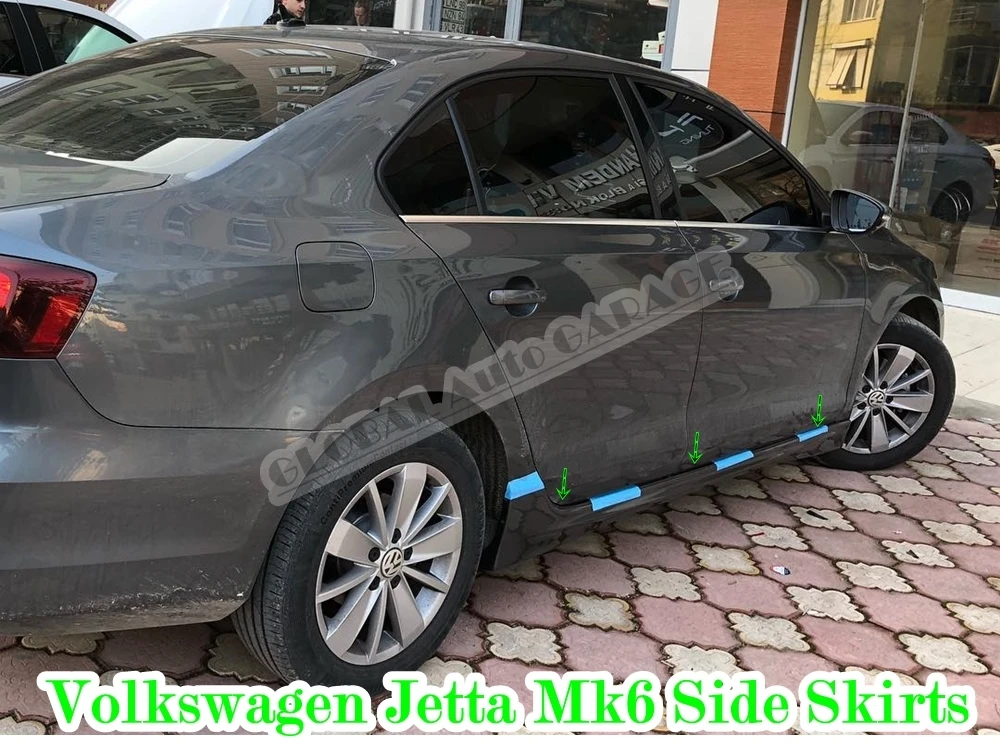 

For Vw Volkswagen Jetta Mk6 Side Skirt Threshold 2011-2019 Sill Trim Car Styling Auto Universal Spoiler Mud Flaps Lip Splitter