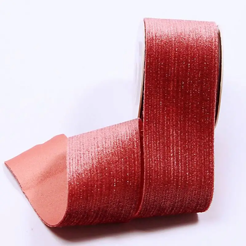 25Mm/38Mm/10 Yard Zachte Fluwelen Zilveren Lente Ui Lint Diy Handgemaakte Materiaal Boog Haar Accessoires boog Bloemen Gift Wrap Tape