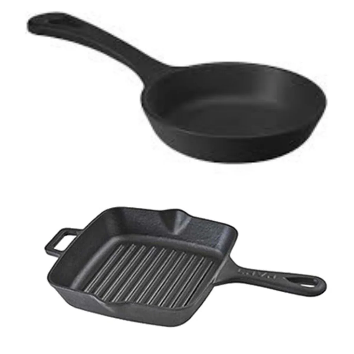 Cast Iron Metal Handle Grill Pan, Round & Square Non-Stick Frying Pan Folding Handle Cooking Cookware Restaurant Kitchen Chef