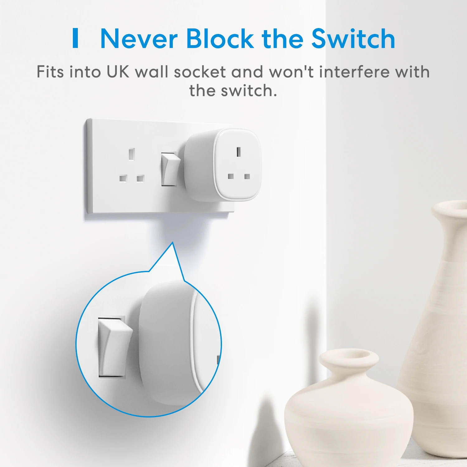 Meross HomeKit Smart WiFi Plug UK Standard Socket  App Remote Control Support Alexa Google Assistant SmartThings 2/4 Pack