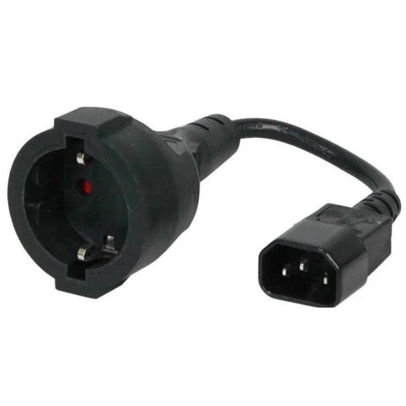 EXTENSION, 20 CM, adapter, SFO Male to Schuko Female, IEC 320 C14 to Euro plug power cable, LB 5087