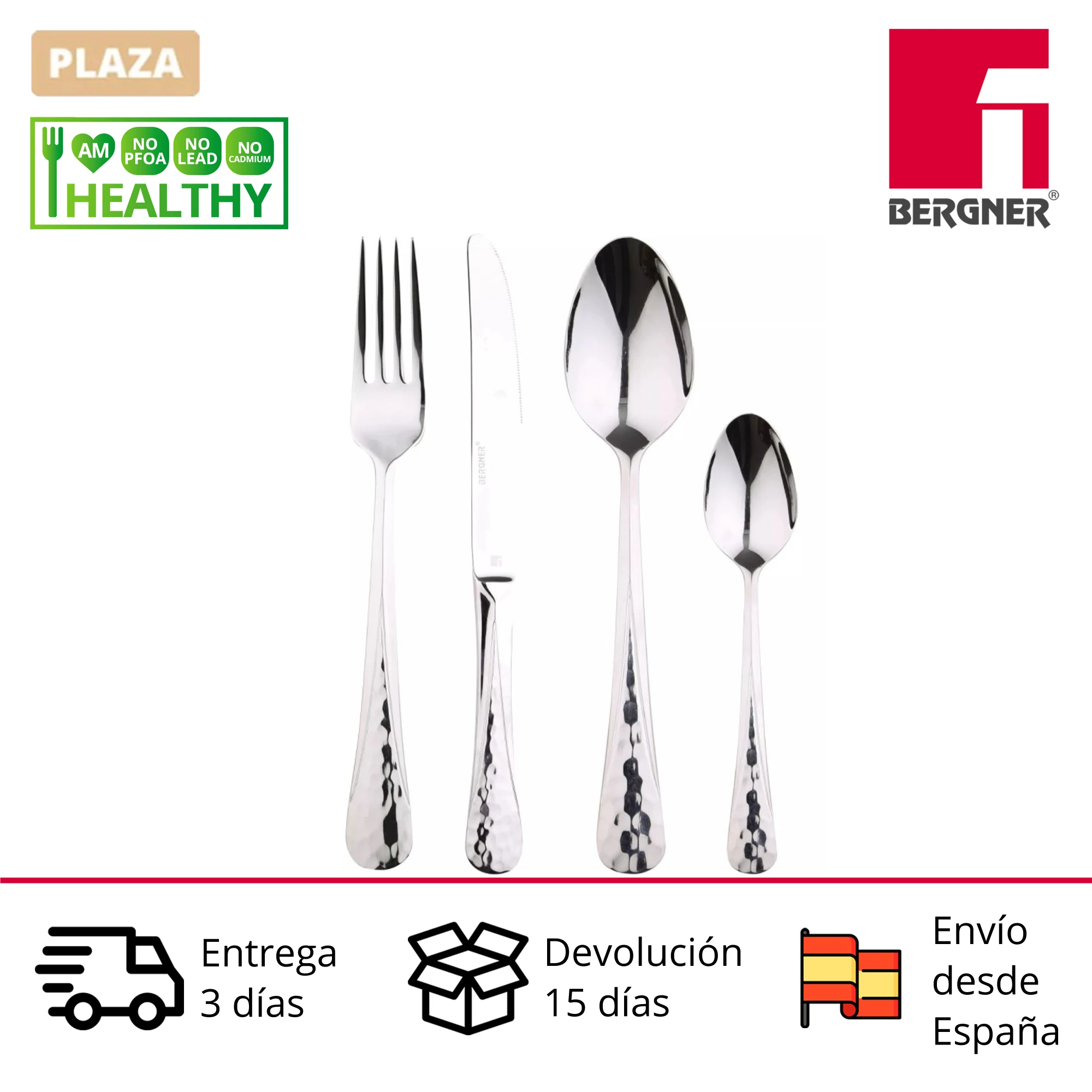 Stainless steel Eiffel BERGNER cutlery with chrome-plated appearance