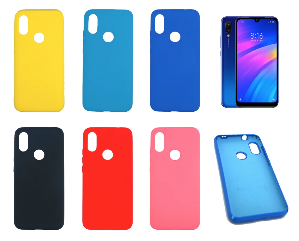 Ultra Soft rigid silicone case cover for Xiaomi Redmi 7 + optional Protector