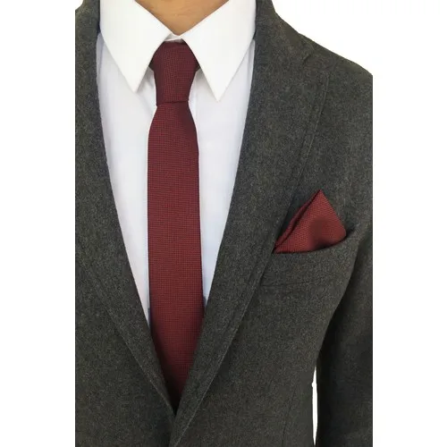 Poyral Global Burgundy Tie Handkerchief Set