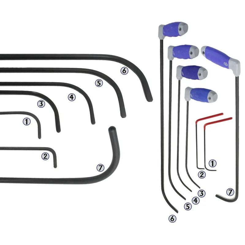 Paintless Dent Repair Set PDR TOOLS Set Dent Removal Pdr Repair Hail Damage Hook Set Rod Set 54 Pcs High Carbon Steel