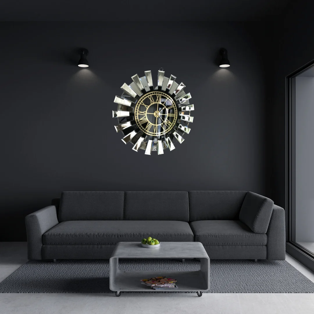 Elite Piano Model Mirror Clock - Luxury Design Architectural Touch