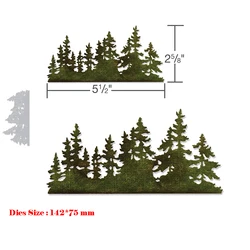 New Arrival Christmas Trees Line Metal Cutting Dies For 2022 Scrapbooking Festive Winter Pine Plants Stencils Card Making