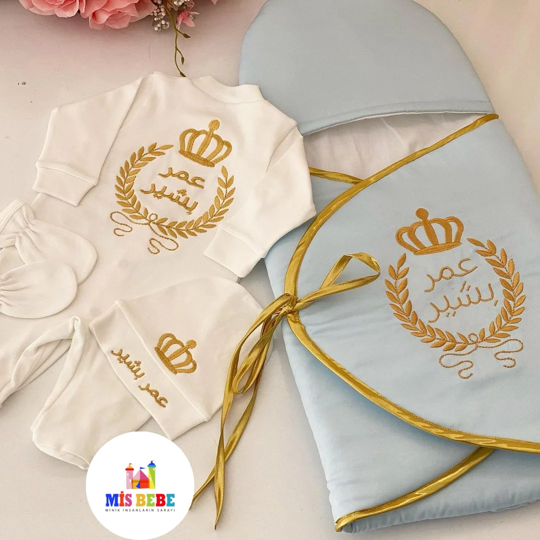 Baby Girl And Boy King Queen Newborn Personalized Outfit Clothing 4-pcs Hospital Custom baby sets for hospital groups