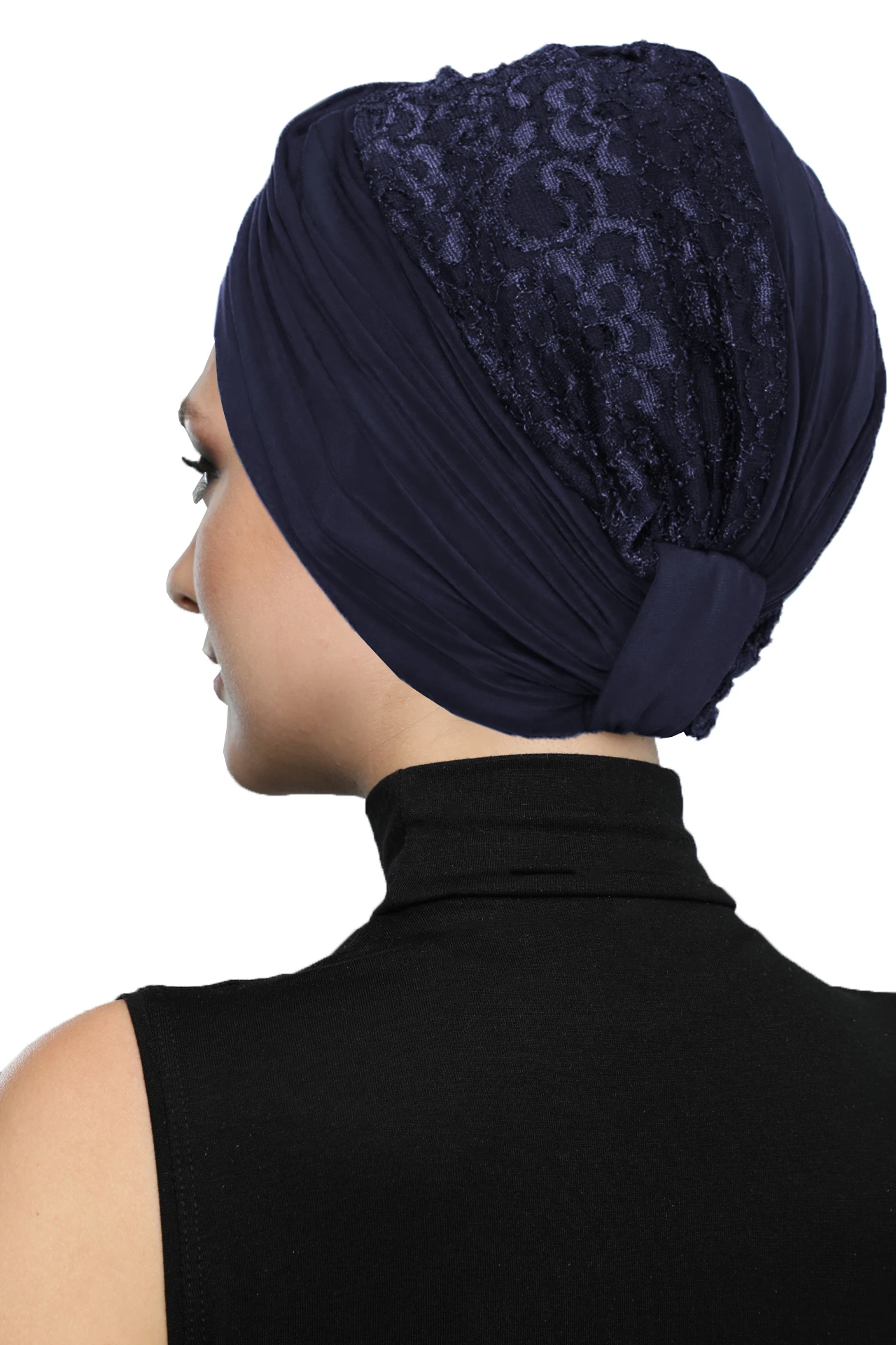 Turbante de encaje cruzado para mujer, listo para usar Hijab, bufanda para el capó, gorro contra el cáncer, producto especial, Bandana, chal musulmán, novedad de 2024