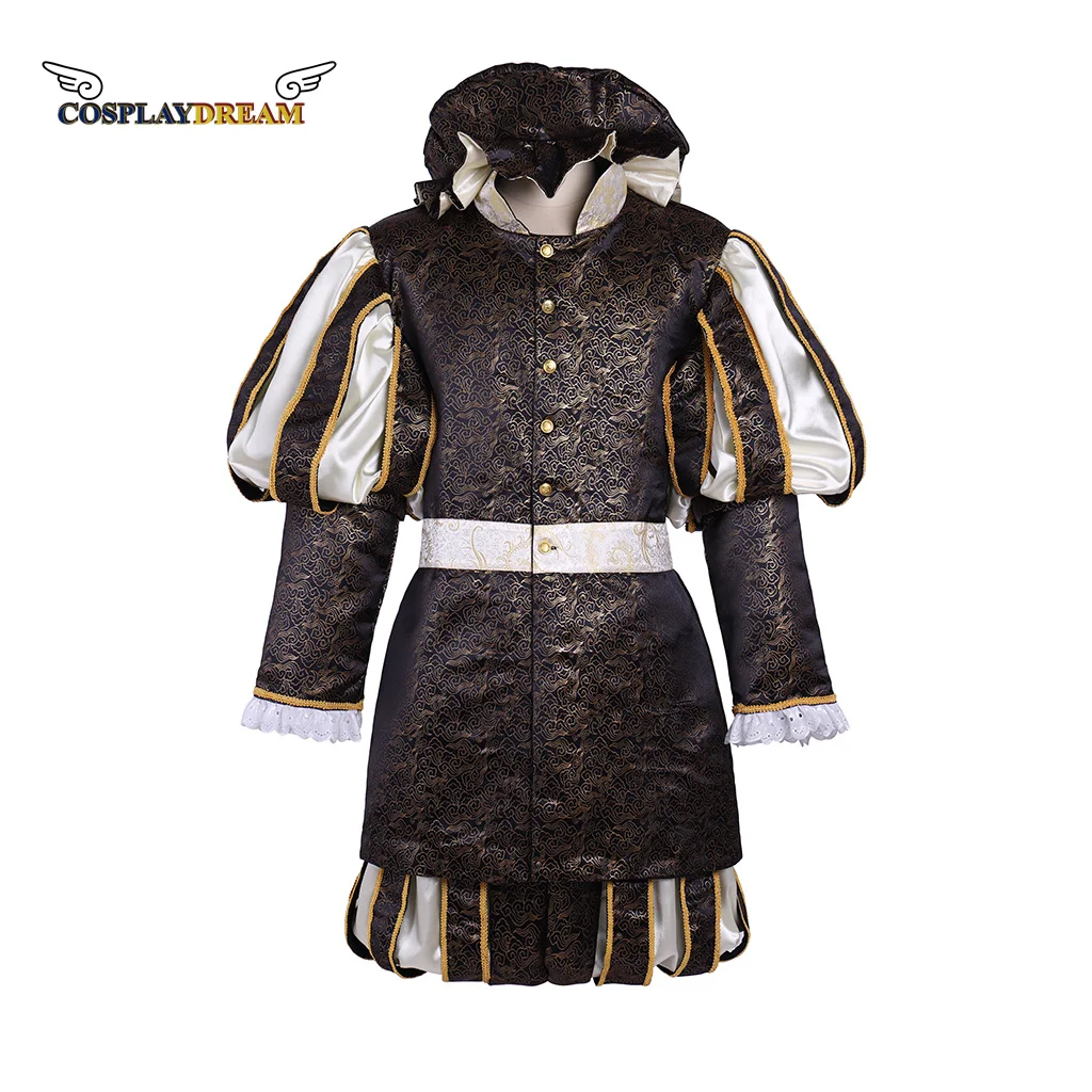 Elizabeth Tudor King Henry Outfit Medieval King Cosplay Costume Men black outfit Medieval Renaissance Colonial Black Breeches