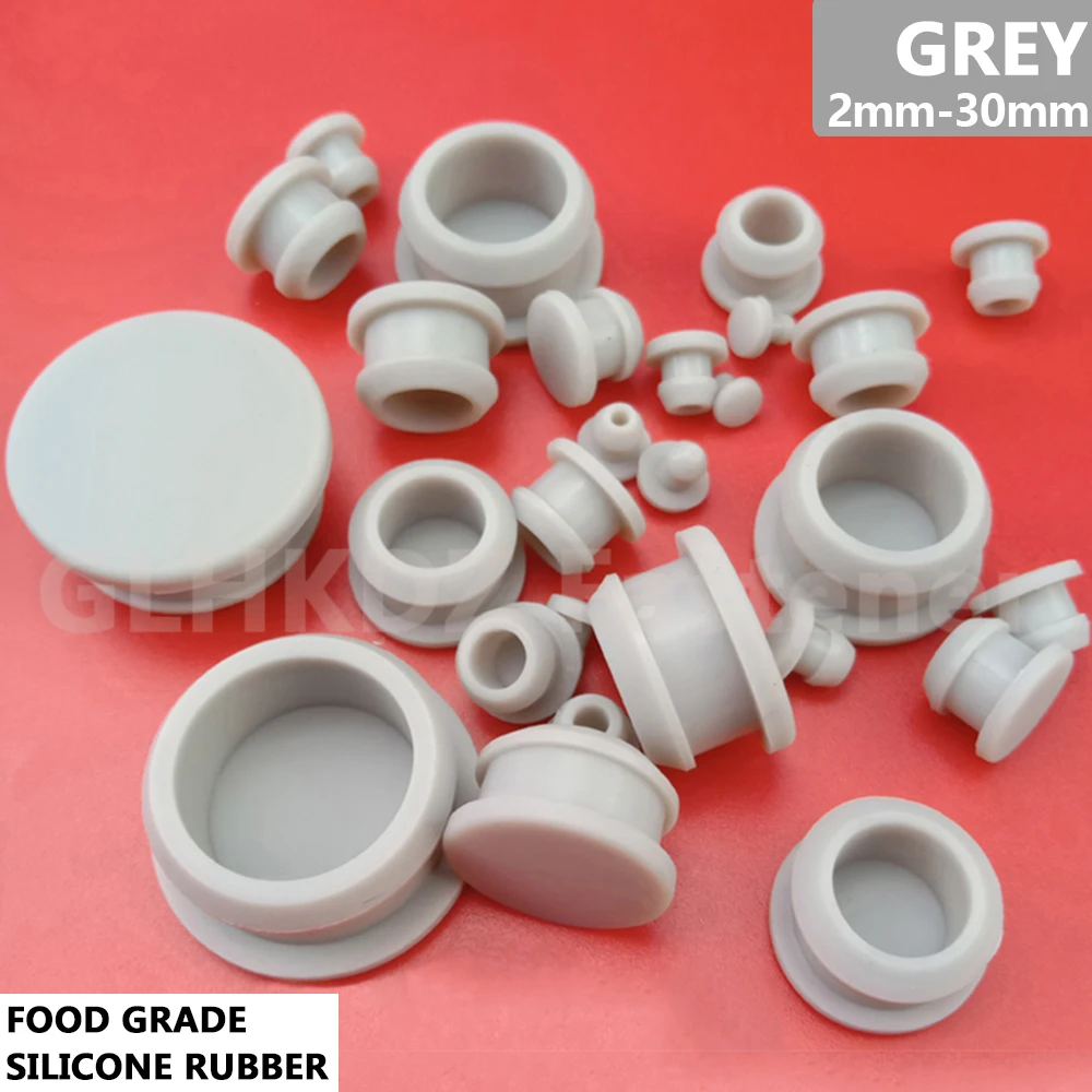 

Grey 2mm to 30mm Silicone Rubber Snap-on Blanking Bore Plugs Round Hole Stopper Tube Pipe End Caps Sealing Dust-proof Waterproof