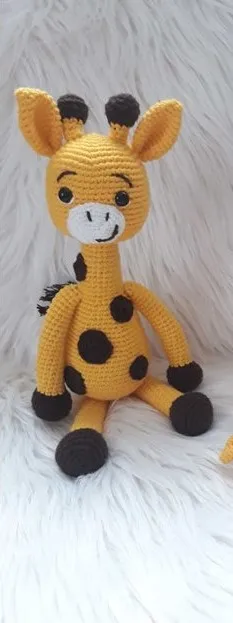 Newborn baby Amigurumi baby doll Organic toy set Giraffe animal rattle teether sleep companion Pacifier chain gift knitting baby