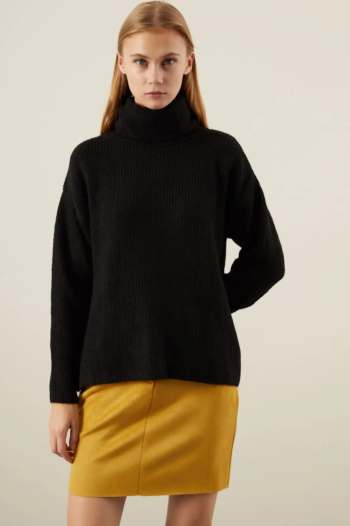 Winter Oversize Turtleneck Sweaters Onesize Casual Wear Keeps Warm Wool And Cotton Blend Sweaters