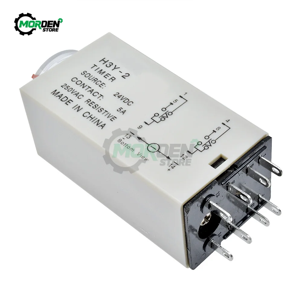 H3Y-2 AC 110V 220V Delay Timer Time Relay Switch DC 12V 24V 0 - 30 Minute/Seconds On-Delay DPDT Timing Relay switch