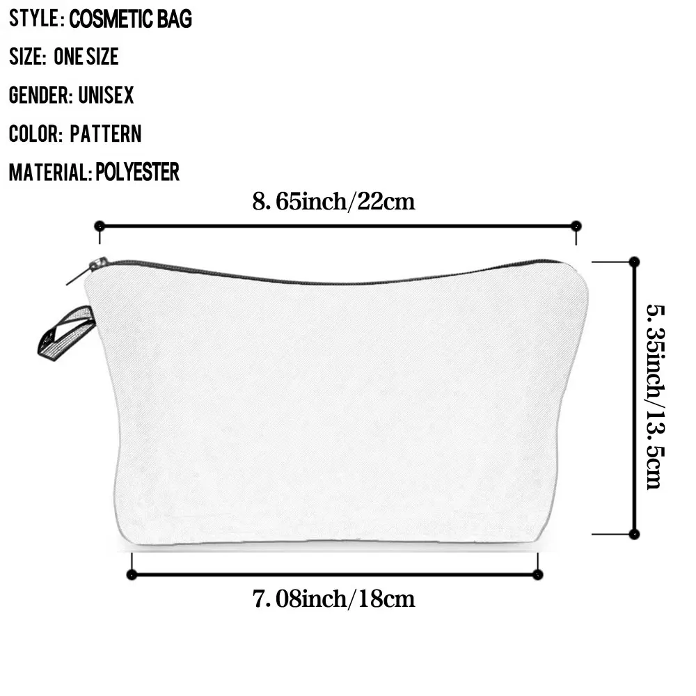 Transferência de calor bolsa de moedas sacos cosméticos bonito dos desenhos animados amor gato saco de maquiagem portátil impressão lápis caso para zíper feminino saco de higiene pessoal