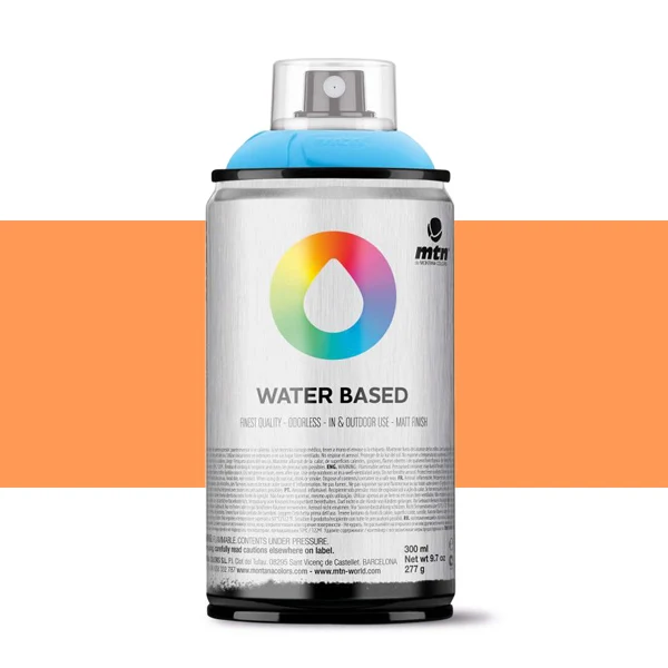 Spray paint brand MTN Water Based Color Azo Orange Light 300 ml Montana low pressure Little Ideal smell interior