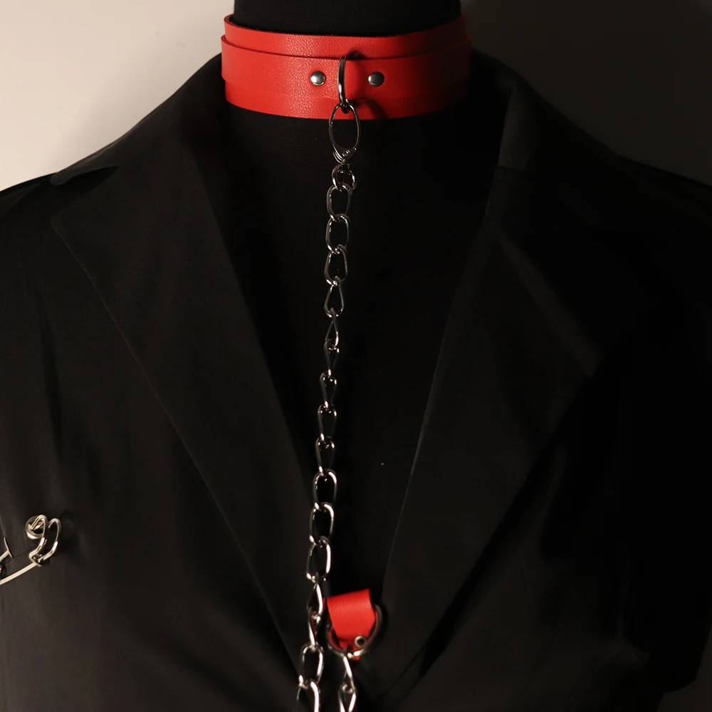 Bdsm Bondage Rope PU Leather Collar Sex Toys For Women Adults Games Choker Fetish Chain Goth Accessorie Adjustable Neck Harness