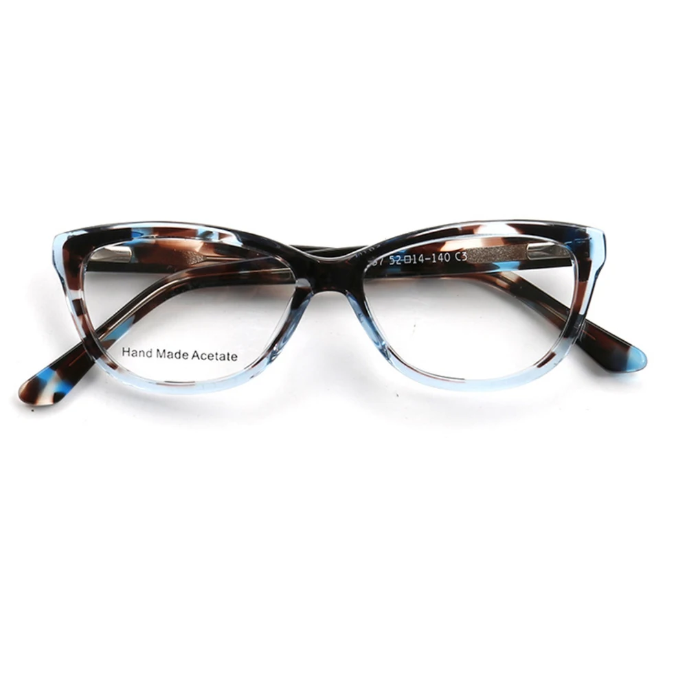 Women Round Tortoise Eyeglasses Frames for Women Cat Eye Glasses Frames Leopard Print Pattern Fashion Retro Red Blue Rx Eyeglass