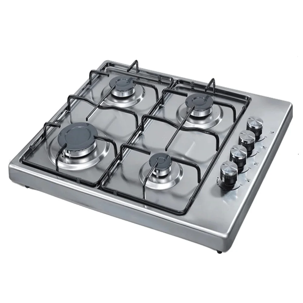 Countertop 4 Burner Kitchen Cooktop Stoves Hob Cooking Appliance Cookware Gas Cooker INOX COLOR NEW DESIGN
