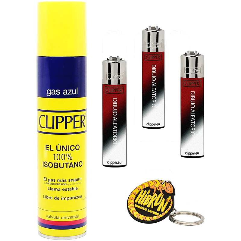 هيبرون ، 3 كليبر ولاعة + 1 زجاجة غاز أزرق 300 مللي + 1 كاماليون كيشاين ، يعمل الغاز لإعادة شحن الشعلة المطبخ