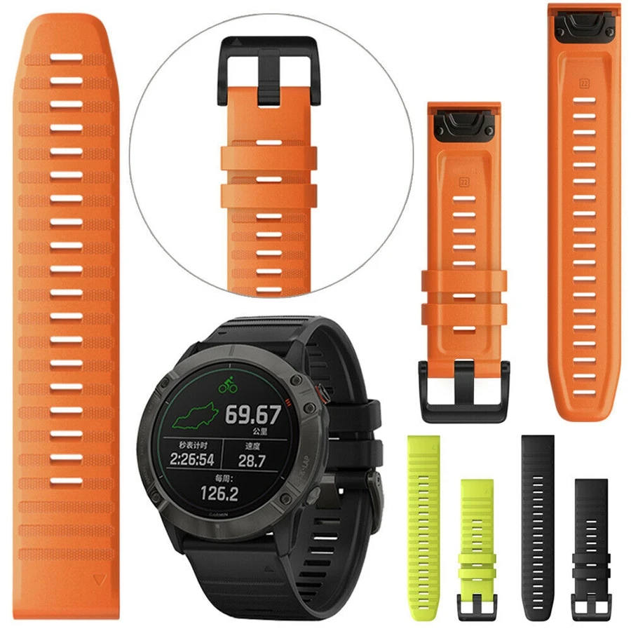 26 22MM Quick Release Watch band Strap for Garmin Fenix 6X 7X 5X Quick Fit Silicone Wristband Strap For Garmin Fenix 6 7 5 watch