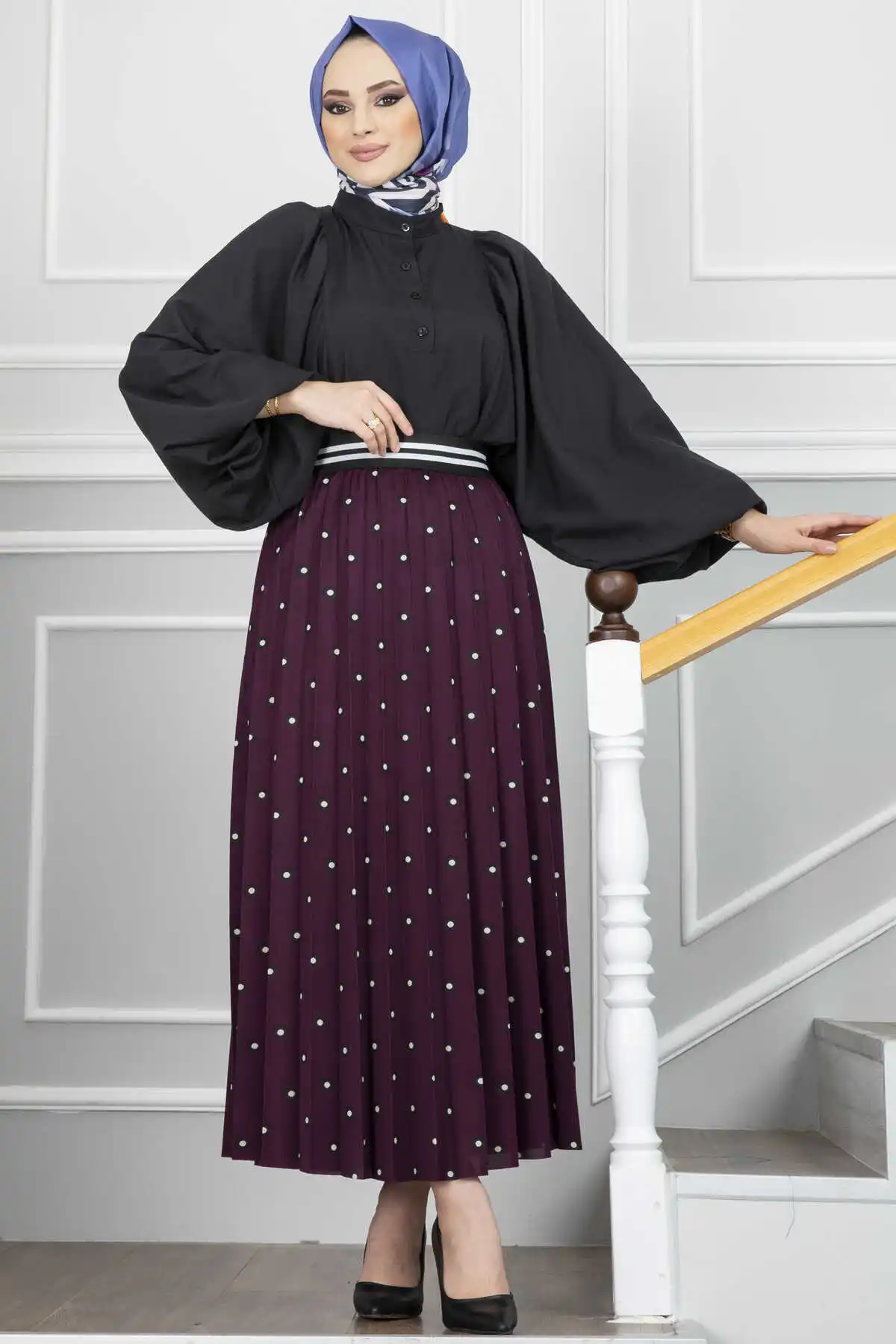 Pleated Free Size Maxi Long Skirt Muslim Women Turkish Clothing Modest Dresses Hijab Outfits Dubai Abaya Jilbeb Arabic Marocain