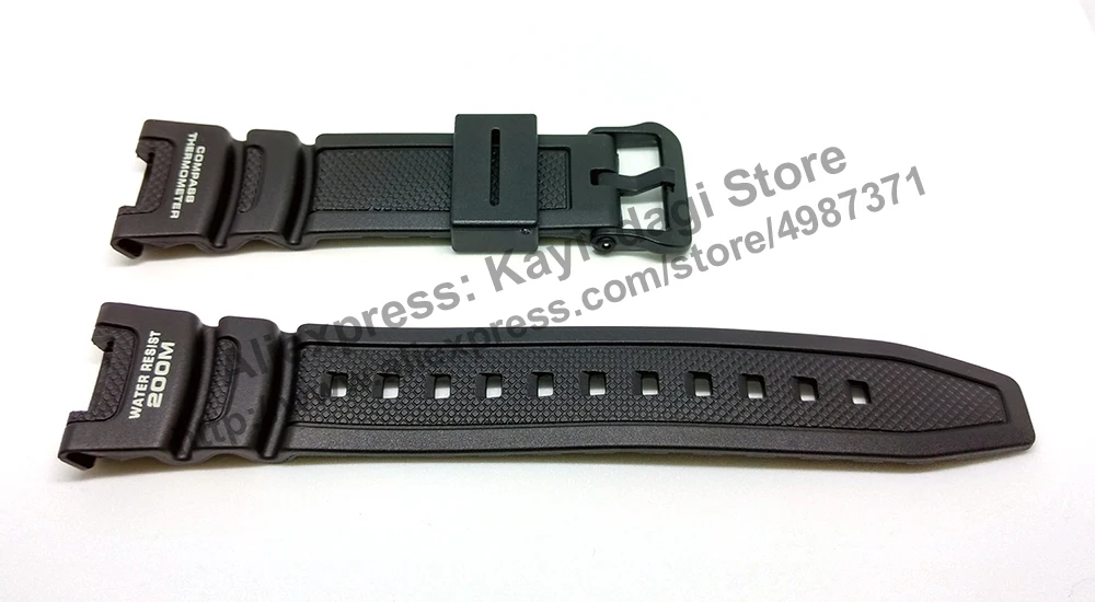 Compatible Casio SGW-100 Outgear Rubber Black Rubber Watch Band - Strap