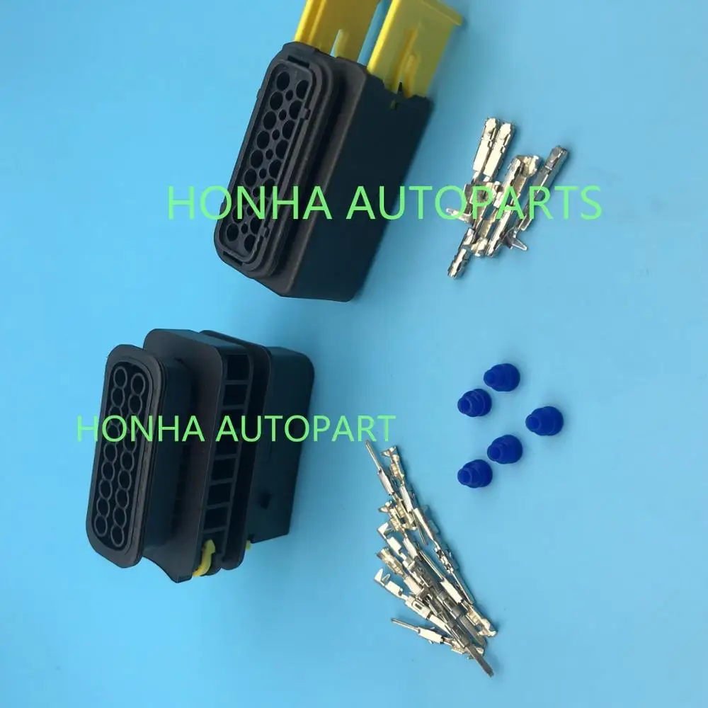 

Free shipping 1-1563759-1 1-1564412-1 PA66 18 Pin male and Female Electrical Wire waterproof Connectors