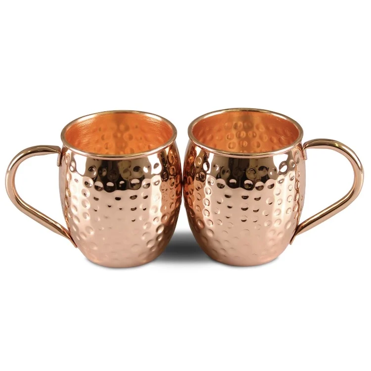 2 pcs Moscow Mule Copper Mugs 100% HANDCRAFTED 100% Pure Solid Copper Mugs Copper Barrel Mug Moscow Mules MADE IN TURKEY