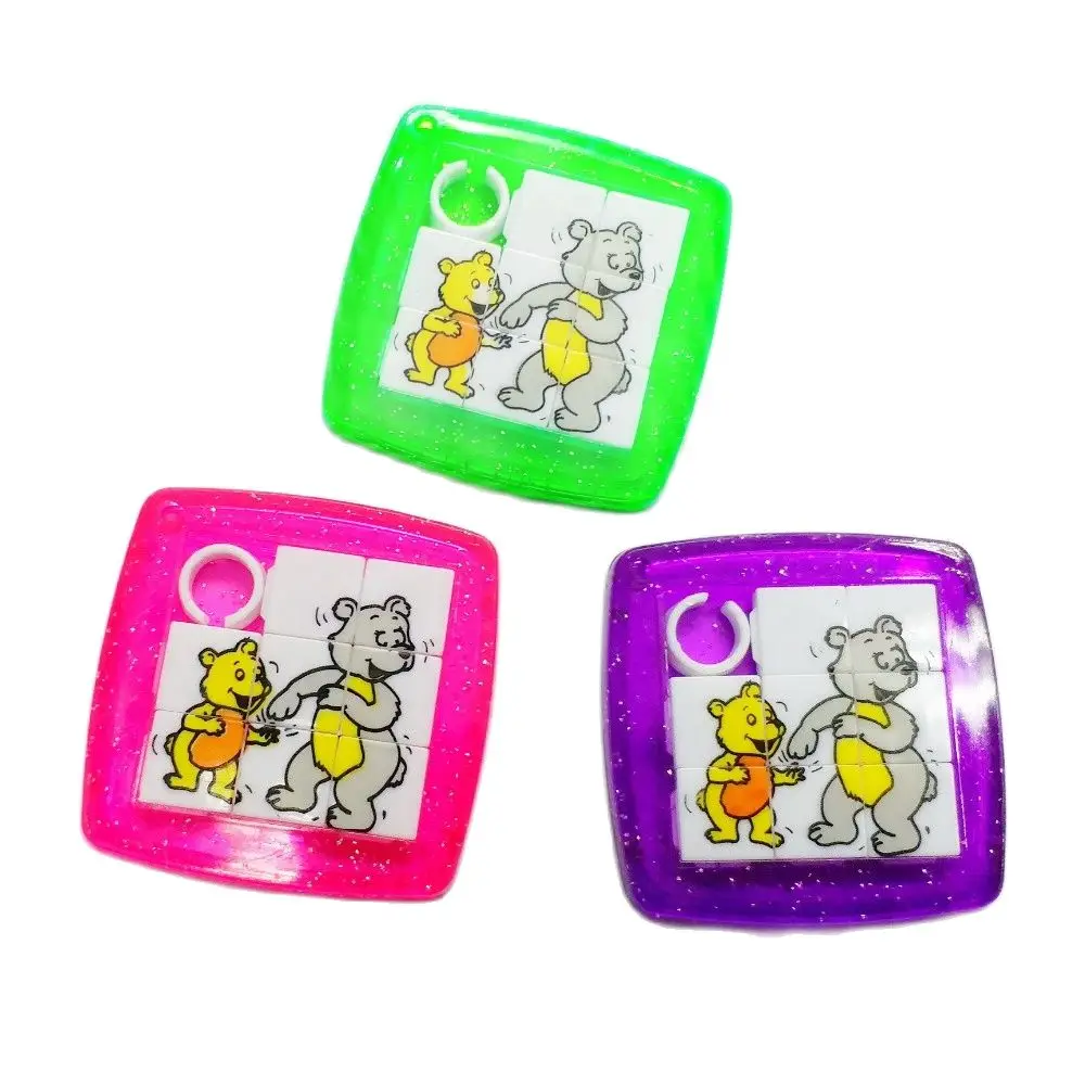 4-8 pcs, Plastic Bear Sliding Slider Puzzle for Kids, Play Game, Novelty Prize Gift, Birthday Party Favors, Pinata Bag Filler