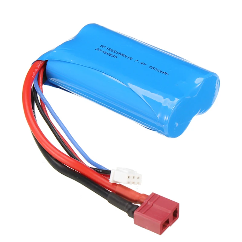 LIPO 7.4V battery ORIGINAL 1500MAH WLTOYS with Connector T-DEAN 1/12 12427/12428/12429/A939 - WLTOYS 12427-123 Blue