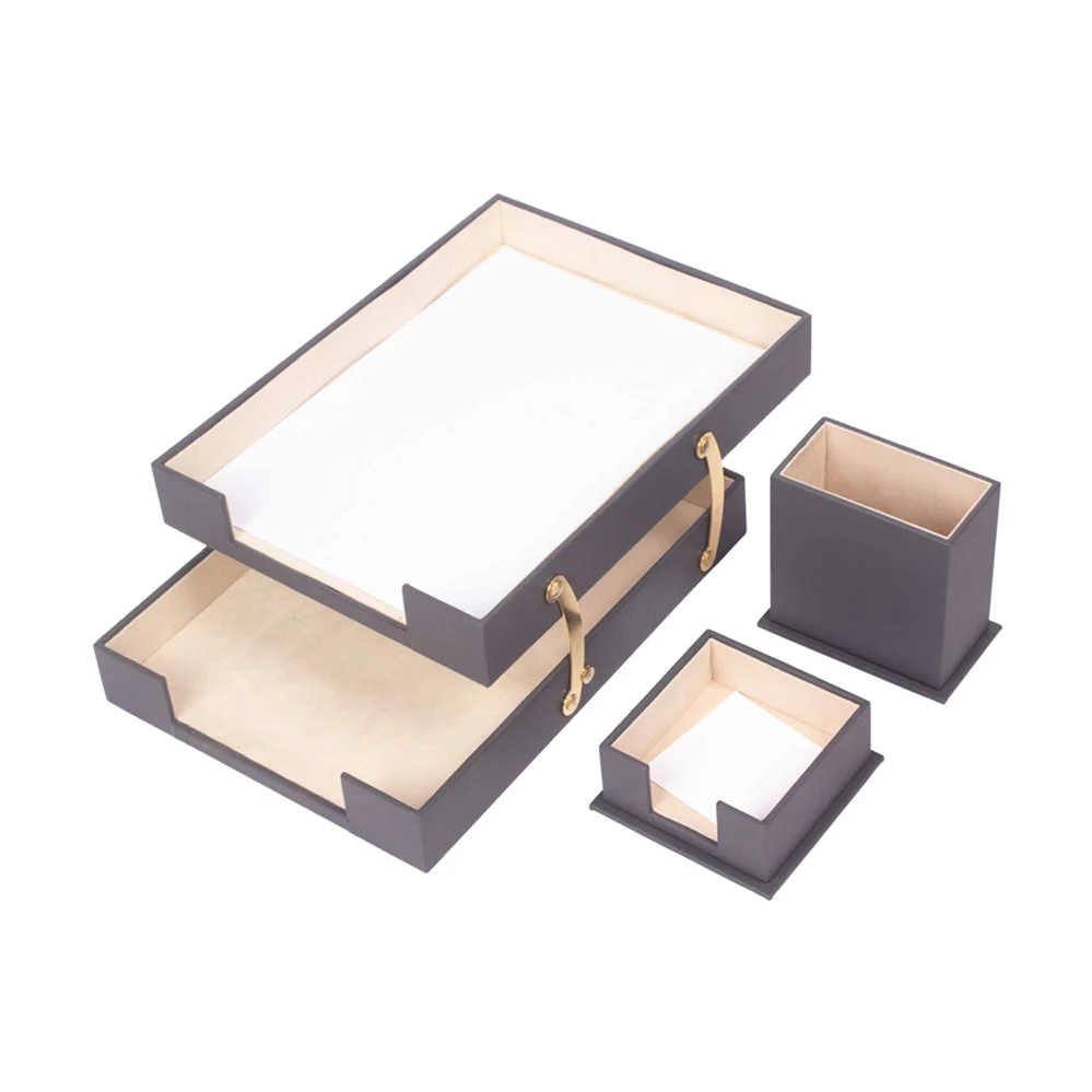 Трехместный Рабочий стол Set / Pen Box, полки Дважды бумаги, Note Paper Holder