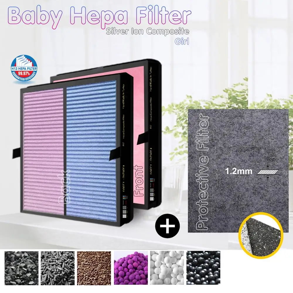 400*218*38MM Boneco P340 Air Purifier For A341Compatible Multifunctional Combined Baby Filter And Silver Ion Protective