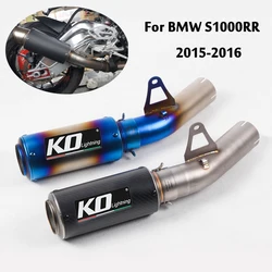 Motorcycle Exhaust System Middle Link Pipe Escape Connection Slip On 60mm Muffler End Tips Modified For BMW S1000RR 2015 2016