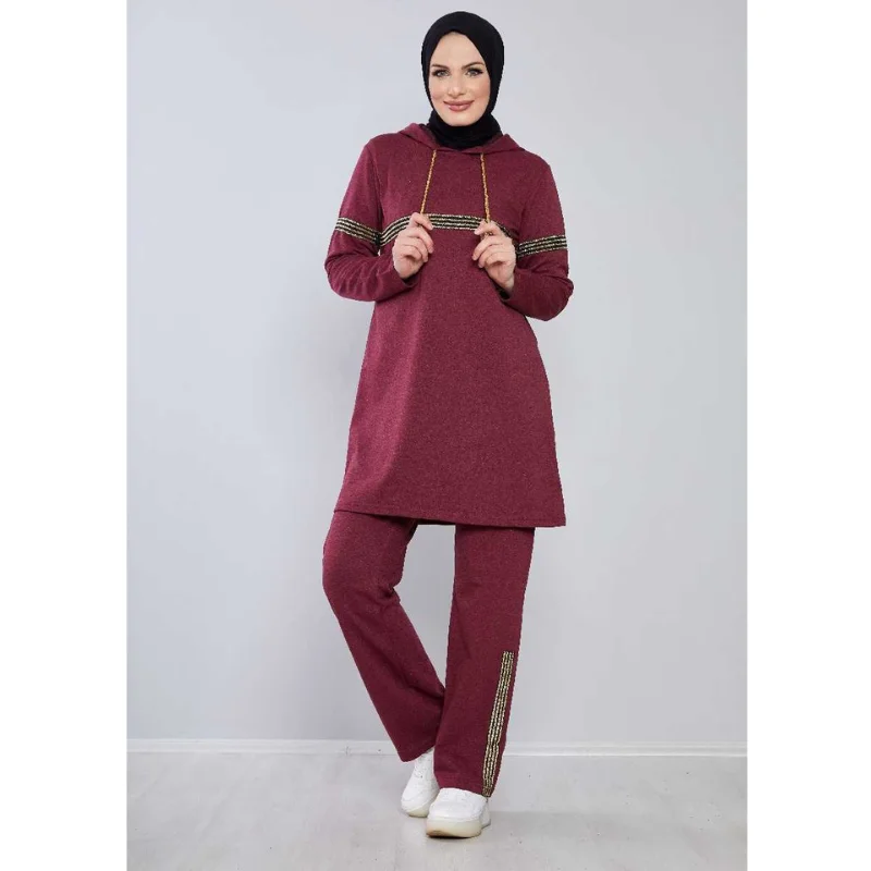 Muslim Double Tracksuit Robe Women\'s Plus Size Dress turkish clothes for women European Clothing Dubai Turkey Muslim Sets Clothe